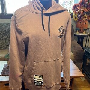 Hurley Men's Tan Hoodie with Black Details